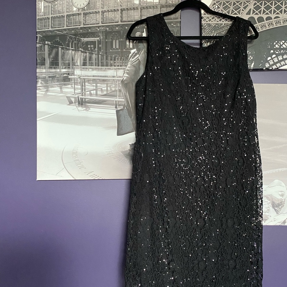 Black with Sequins Evening Dress